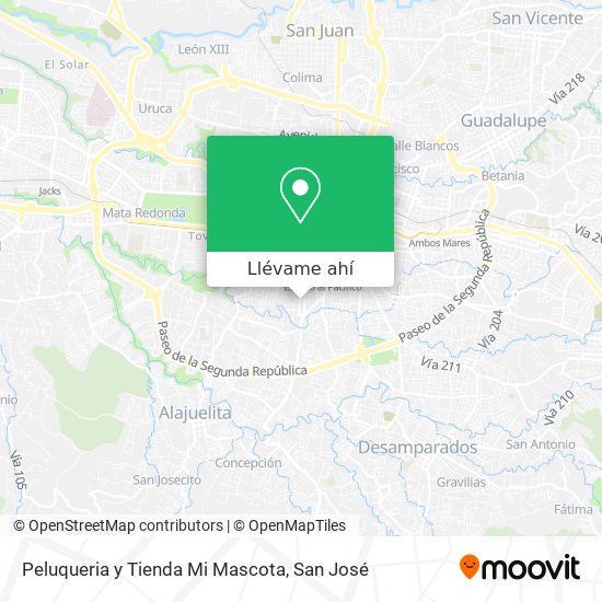 Mapa de Peluqueria y Tienda Mi Mascota