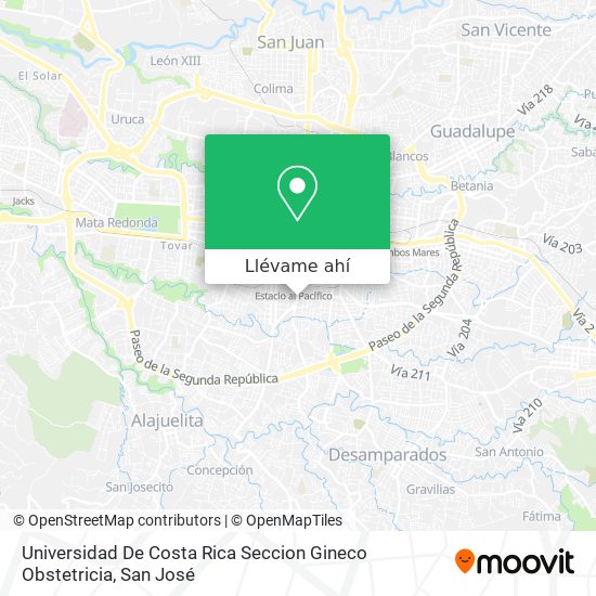 Mapa de Universidad De Costa Rica Seccion Gineco Obstetricia