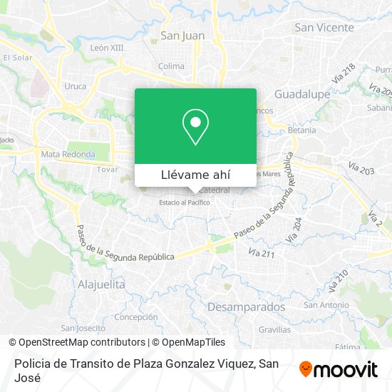 Mapa de Policia de Transito de Plaza Gonzalez Viquez