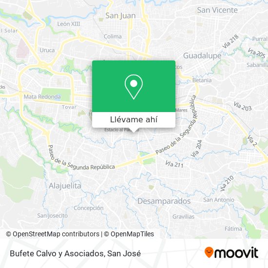 Mapa de Bufete Calvo y Asociados