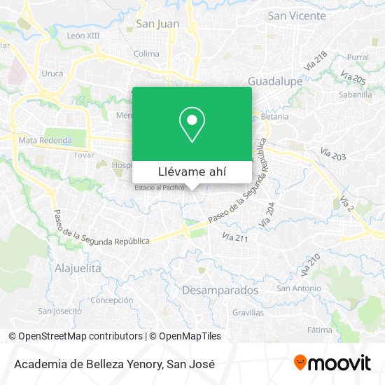 Mapa de Academia de Belleza Yenory