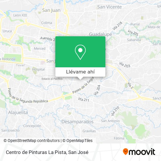Mapa de Centro de Pinturas La Pista
