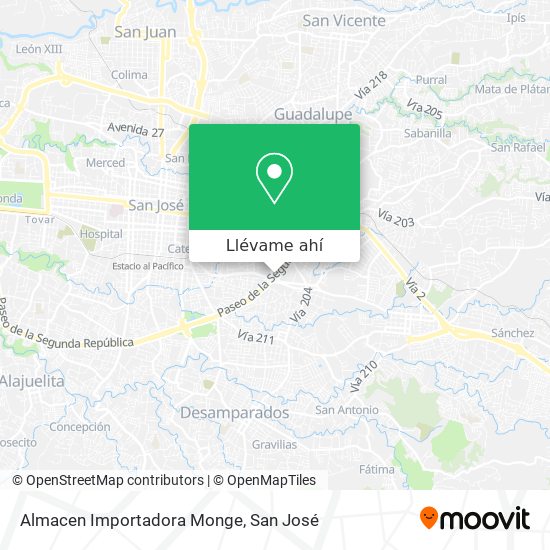 Mapa de Almacen Importadora Monge