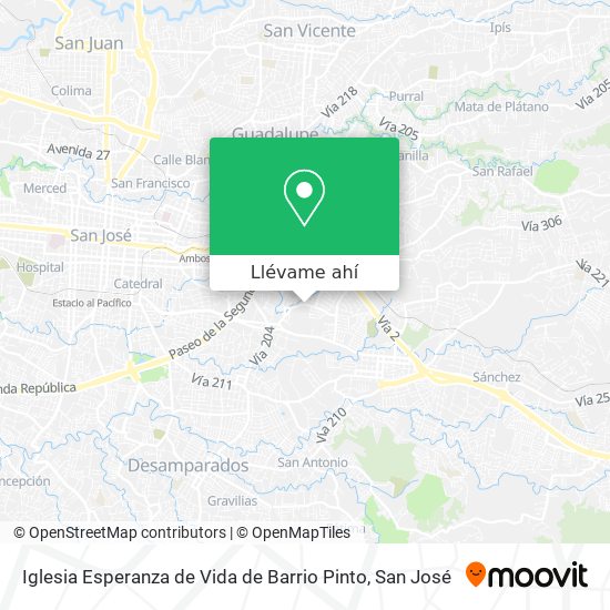 Mapa de Iglesia Esperanza de Vida de Barrio Pinto