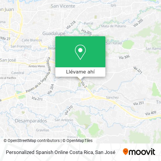 Mapa de Personalized Spanish Online Costa Rica