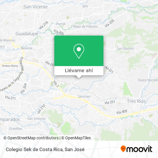 Mapa de Colegio Sek de Costa Rica