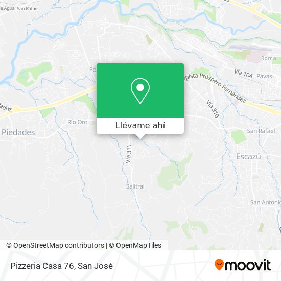 Mapa de Pizzeria Casa 76