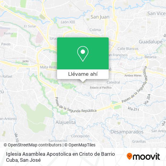 Mapa de Iglesia Asamblea Apostolica en Cristo de Barrio Cuba