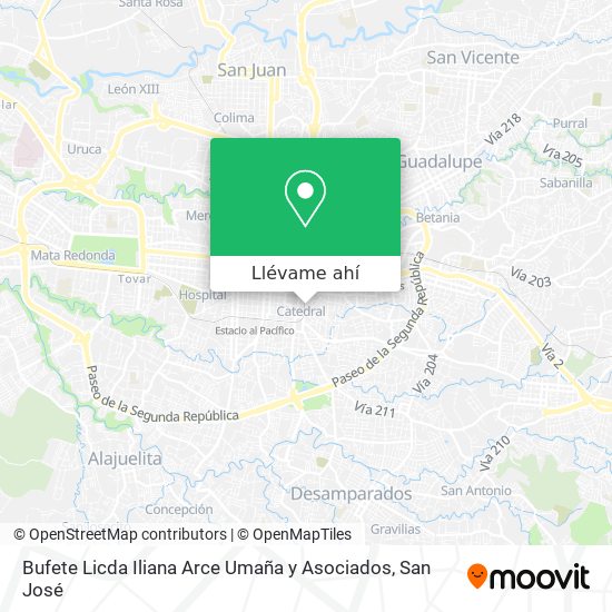 Mapa de Bufete Licda Iliana Arce Umaña y Asociados