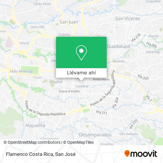 Mapa de Flamenco Costa Rica
