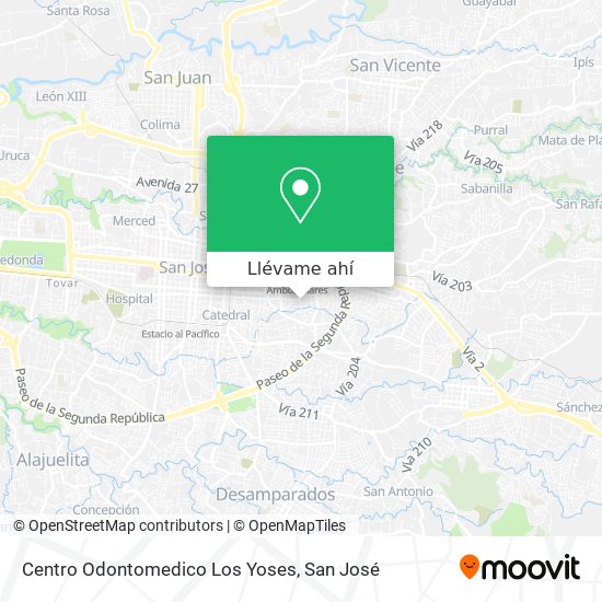 Mapa de Centro Odontomedico Los Yoses