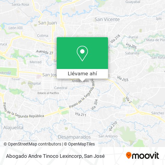 Mapa de Abogado Andre Tinoco Lexincorp