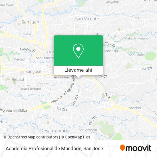 Mapa de Academia Profesional de Mandarin