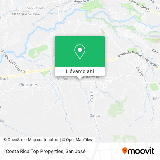 Mapa de Costa Rica Top Properties