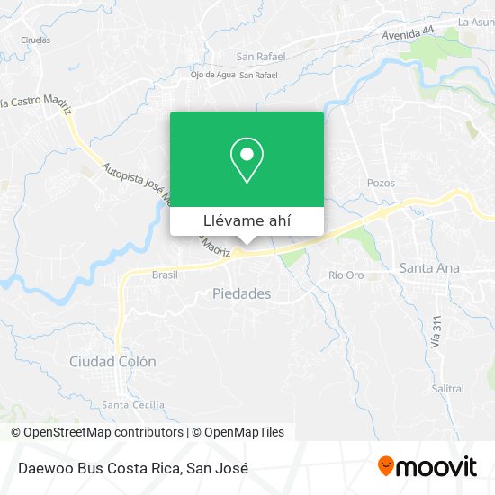 Mapa de Daewoo Bus Costa Rica