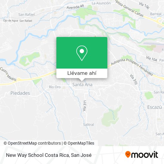 Mapa de New Way School Costa Rica