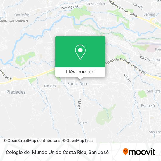 Mapa de Colegio del Mundo Unido Costa Rica