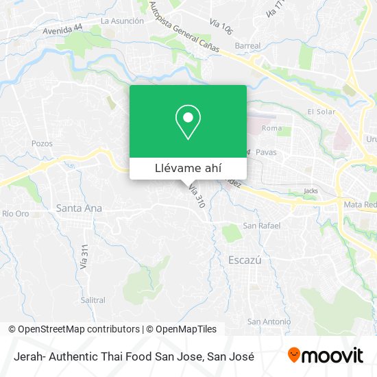 Mapa de Jerah- Authentic Thai Food San Jose