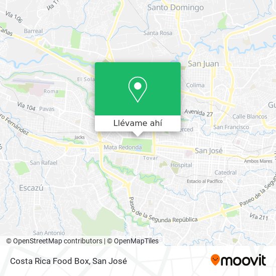 Mapa de Costa Rica Food Box