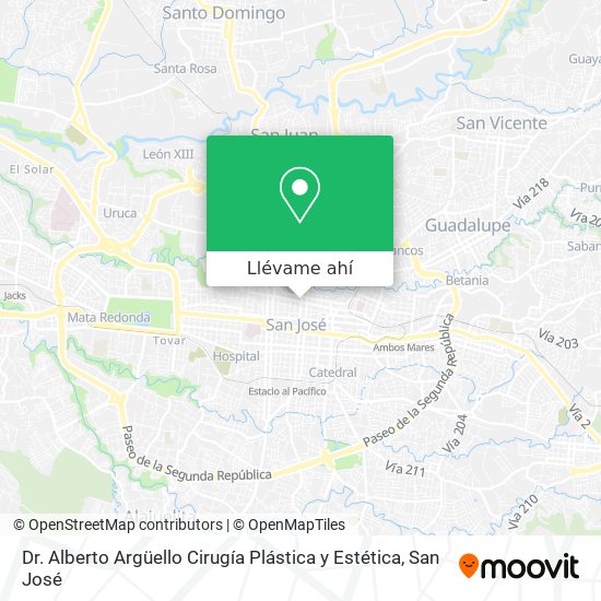 Mapa de Dr. Alberto Argüello Cirugía Plástica y Estética
