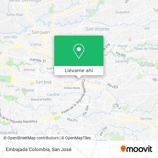Mapa de Embajada Colombia