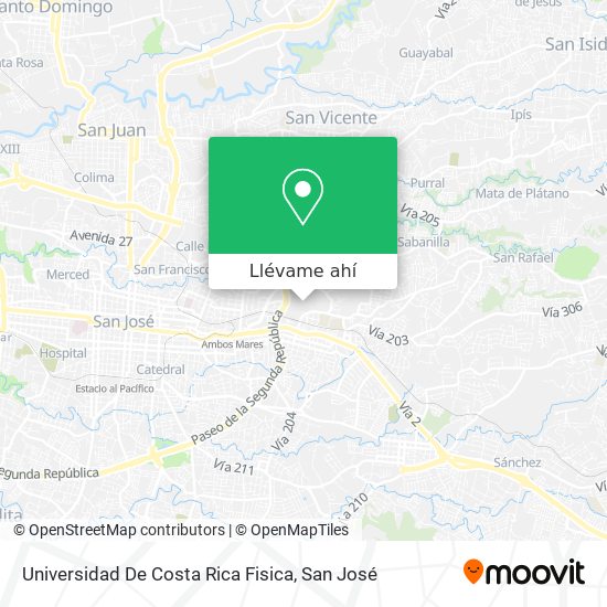 Mapa de Universidad De Costa Rica Fisica