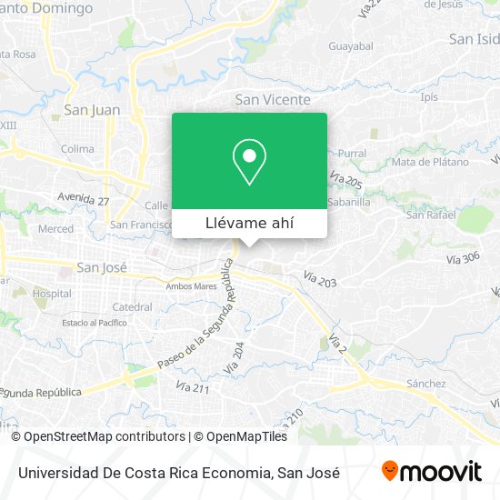 Mapa de Universidad De Costa Rica Economia