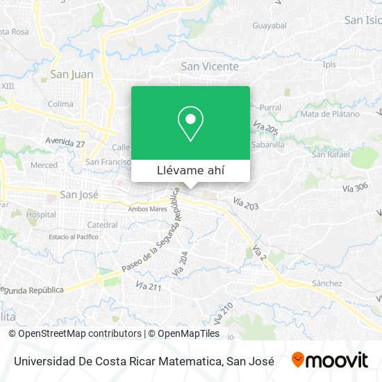 Mapa de Universidad De Costa Ricar Matematica