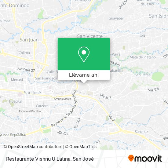 Mapa de Restaurante Vishnu U Latina