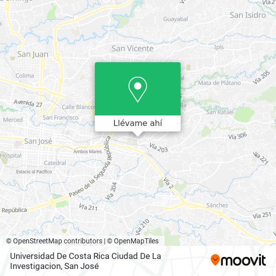 Mapa de Universidad De Costa Rica Ciudad De La Investigacion