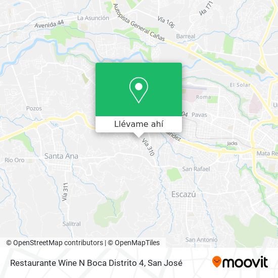 Mapa de Restaurante Wine N Boca Distrito 4