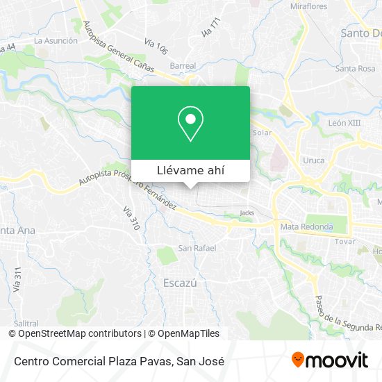 Mapa de Centro Comercial Plaza Pavas