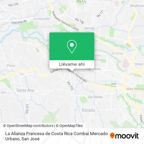 Mapa de La Alianza Francesa de Costa Rica Combai Mercado Urbano