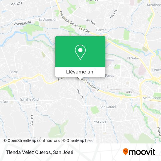 Mapa de Tienda Velez Cueros