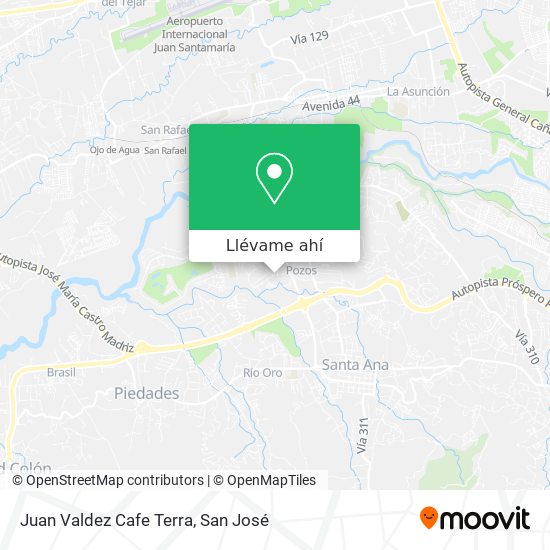 Mapa de Juan Valdez Cafe Terra