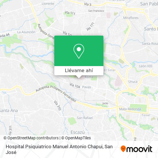 Mapa de Hospital Psiquiatrico Manuel Antonio Chapui