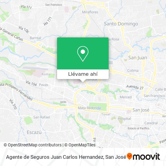 Mapa de Agente de Seguros Juan Carlos Hernandez