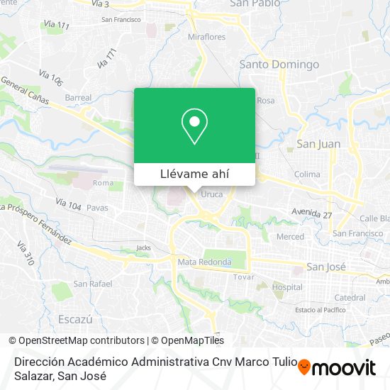 Mapa de Dirección Académico Administrativa Cnv Marco Tulio Salazar