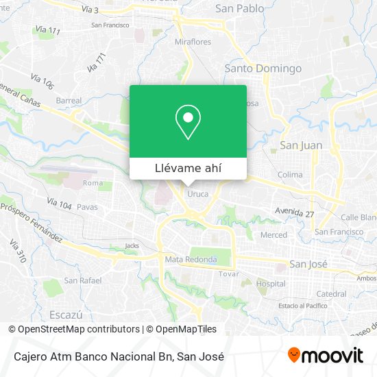 Mapa de Cajero Atm Banco Nacional Bn