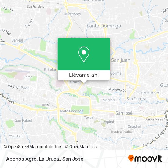 Mapa de Abonos Agro, La Uruca.