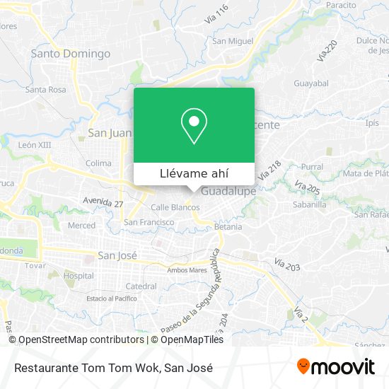 Mapa de Restaurante Tom Tom Wok