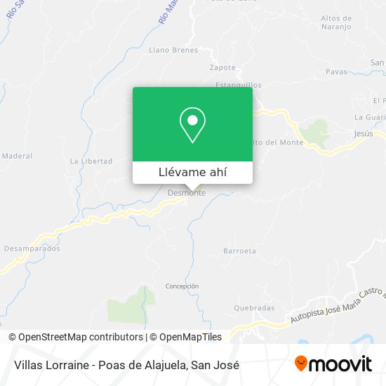 Mapa de Villas Lorraine - Poas de Alajuela