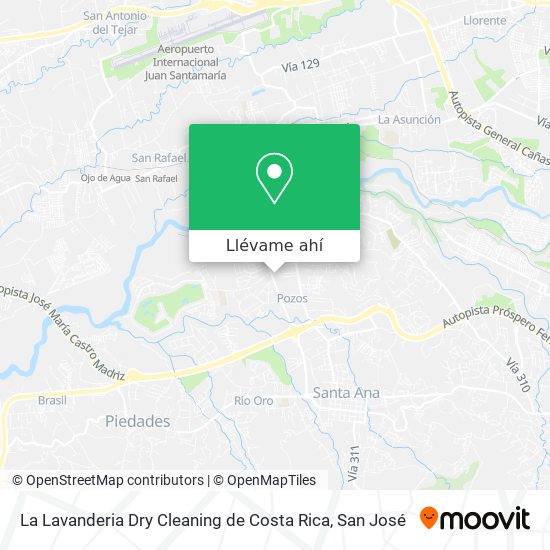Mapa de La Lavanderia Dry Cleaning de Costa Rica