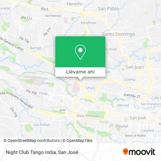 Mapa de Night Club Tango India