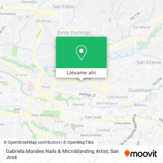 Mapa de Gabriela Morales Nails & Microblanding Artist