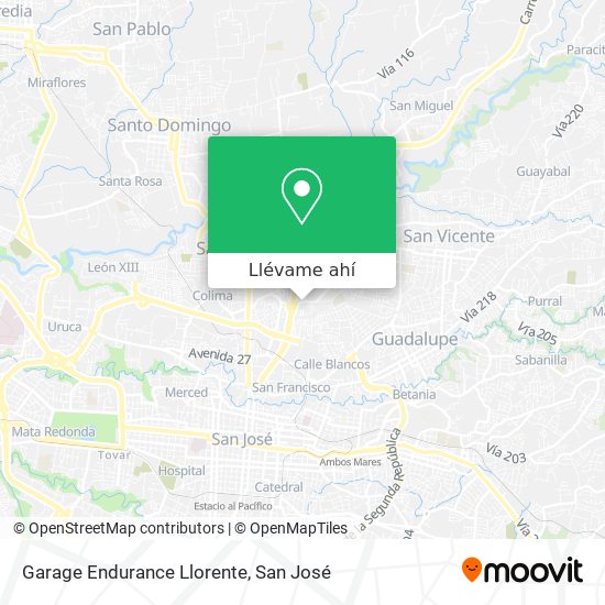 Mapa de Garage Endurance Llorente
