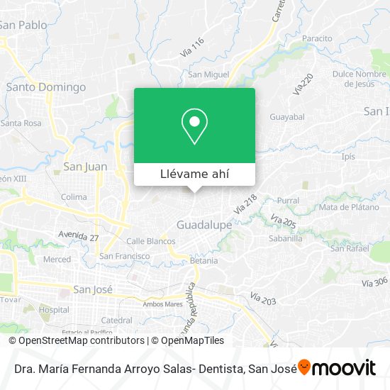 Mapa de Dra. María Fernanda Arroyo Salas- Dentista