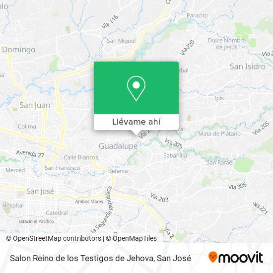 Mapa de Salon Reino de los Testigos de Jehova