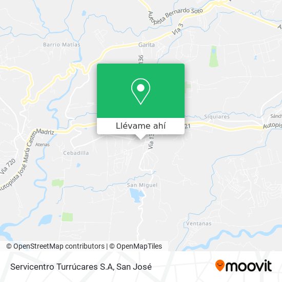 Mapa de Servicentro Turrúcares S.A