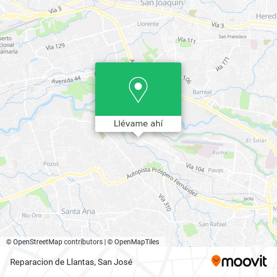 Mapa de Reparacion de Llantas